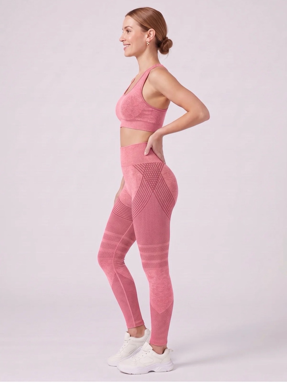 High-Rise Gray Sculpting Leggings with Contour Support